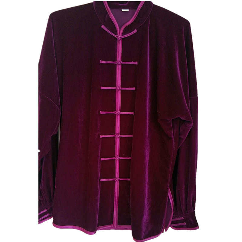 太极服金丝绒不倒绒练功服女加厚秋冬冬季男南韩绒中长款太极拳服