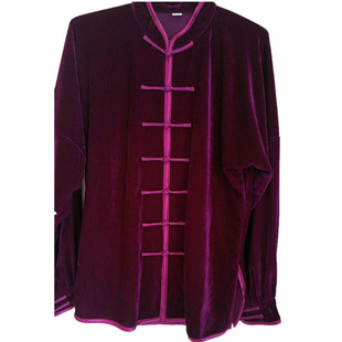 太极服金丝绒不倒绒练功服女加厚秋冬冬季男南韩绒中长款太极拳服