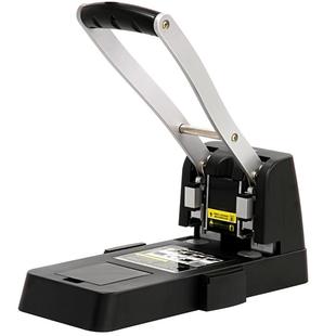 得力重型打孔机双孔手工圆孔装订大号省力打孔器可打150张打洞器文具财务凭证A4活页装订神器带标尺办公用品