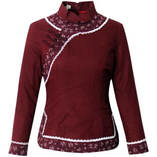 筠雅唐装棉服女盘扣小棉袄棉衣加棉旗袍上衣复古中国风女装冬装