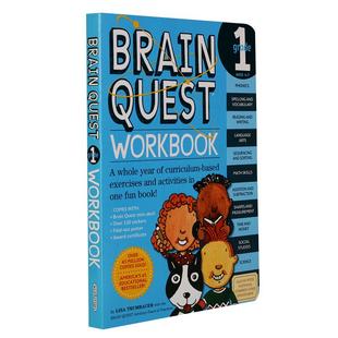 现货 大脑任务 练习册 一年级 带粘纸 英文原版 Brain Quest Workbook Grade 1 认知智力开发卡片书 美国学前全科练习获奖系列