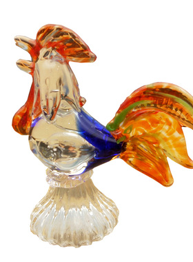 水晶小公鸡玻璃家居饰品结婚摆件