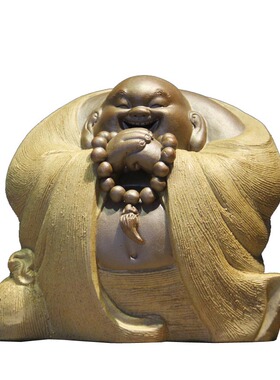 新中式风手工茶室恭喜发财弥勒佛