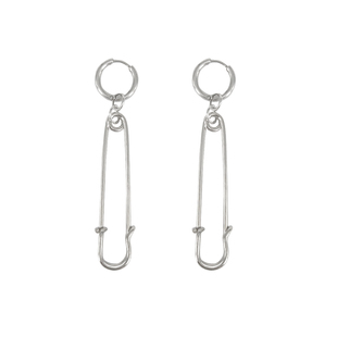 R1SE周震南同款曲别针耳钉环男女街拍长款耳饰品周边回形针链坠圈