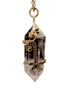 地心紫火双尖宝石专属定制项链