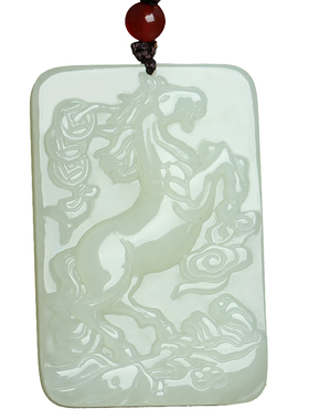 天然新疆和田玉上来有福生肖马