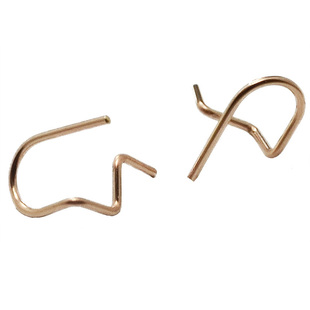 极简个性方线圆线U形耳钉 玫瑰金美国14K包金S925纯银耳环多规格