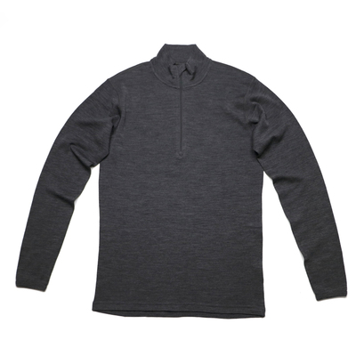 美利奴羊毛厚款男士长袖半拉链