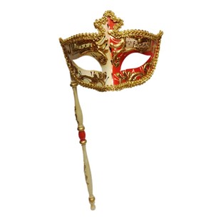 半脸舞会假面 Venice Mask 威尼斯手柄式眼罩手持面具明星黑色红