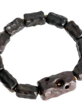 曲尾花复古手工肌理不规则手串