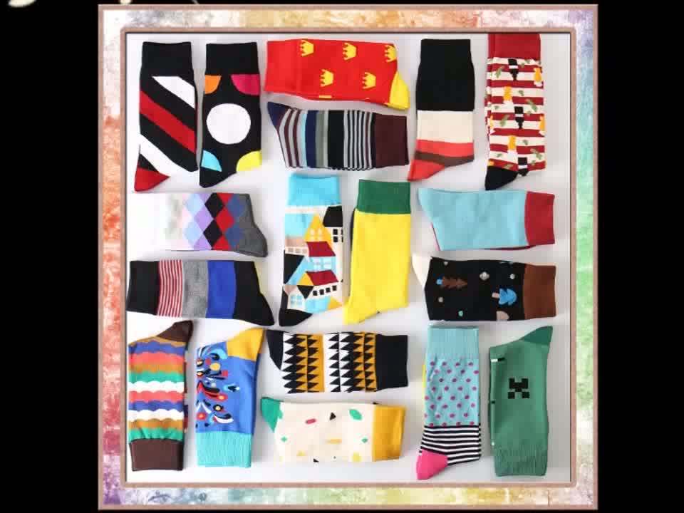 High Quality Mens Socks Cotton Colorful Dress Novelty Graphic Socks
