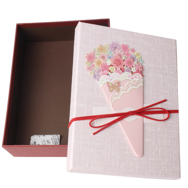 礼品盒空盒子长方形精美韩版带卡片生日礼物盒装口红的收纳包装盒