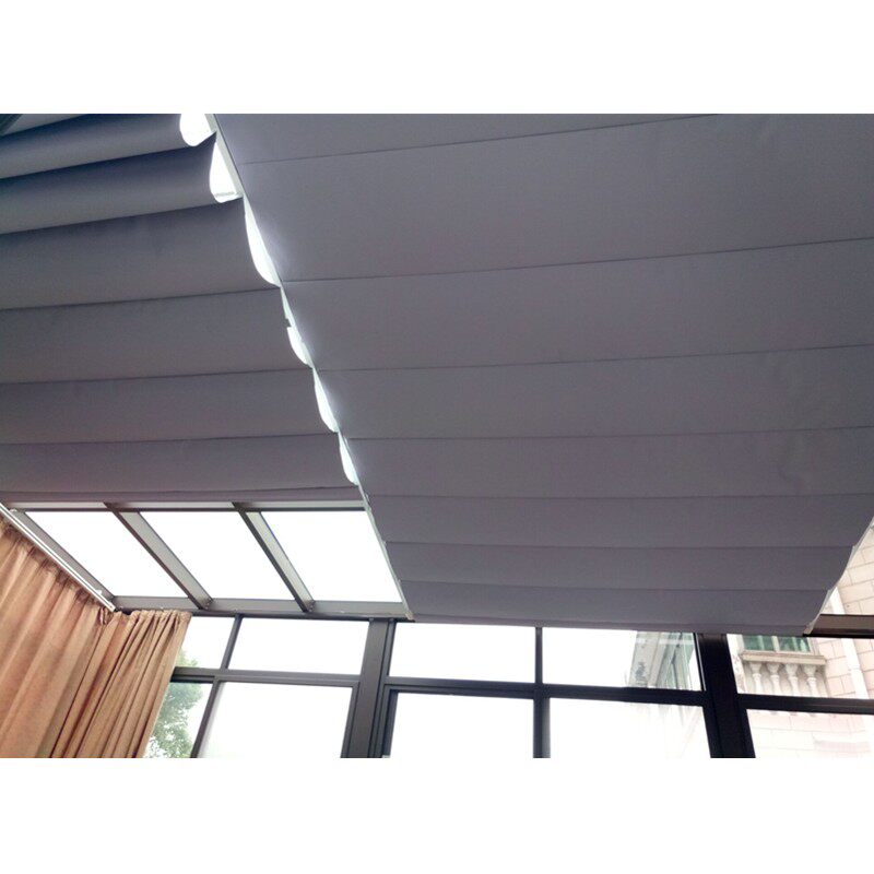 智能阳光房遮阳顶帘电动手动折叠百叶帘/折帘/罗马帘