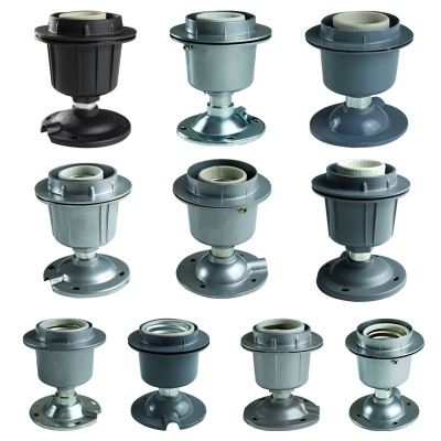 工矿灯灯头防水户外螺口e40灯头螺口陶瓷灯头灯座螺口e27耐高温旋