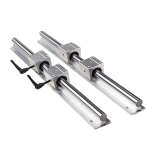 SBR直线导轨圆柱精密SBR带铝拖光轴滑块重型木工锯台滑动20全套16