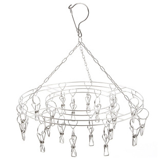 好美丽不锈钢圆形晒架6408晾衣架20夹防风加厚不开焊圆形满39包邮