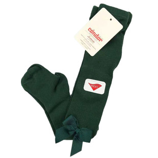 西班牙condor品牌婴幼儿童单色秋冬打底裤纯色蝴蝶结全棉连裤袜子