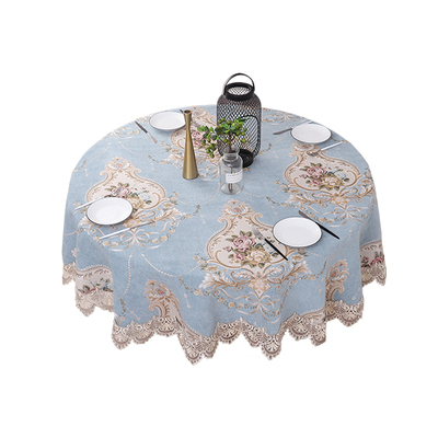 欧式圆茶几大圆桌桌布蕾丝布艺圆形家用台布北欧餐桌布家用桌垫布