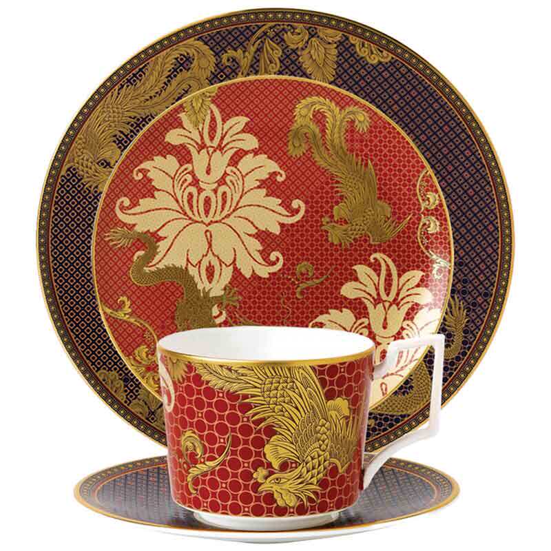 欧式新古典龙凤西餐餐盘餐具10/8寸样板房盘子餐桌家居装饰品婚庆