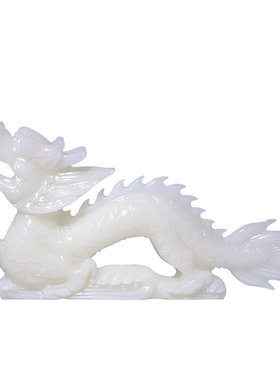 天然玉石摆件中国龙玄关装饰招财