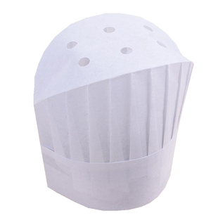 厨师帽子男一次性高帽子无纺布帽加厚工作帽船帽高中圆顶帽烘培帽