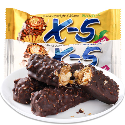 韩国进口零食X5夹心巧克力能量棒