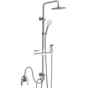 304不锈钢淋浴花洒套装明装装混水阀冷热水龙头明管带喷枪妇洗器