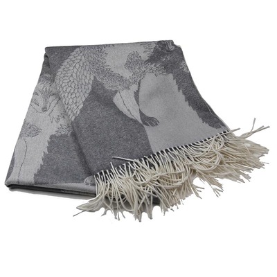 山羊绒披毯提花双面女秋冬