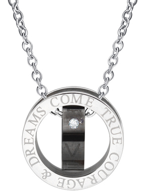 男士钛钢项链吊坠刻字礼物戒指