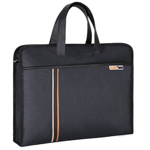 建腾A4手提文件袋帆布加厚会议资料袋公文袋档案袋文件包多层黑色商务单位开会专用收纳公文包定制印刷logo