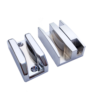 淋浴房配件玻璃限位器浴室移门枪灰色单槽轨道一固一活止摆下滑块