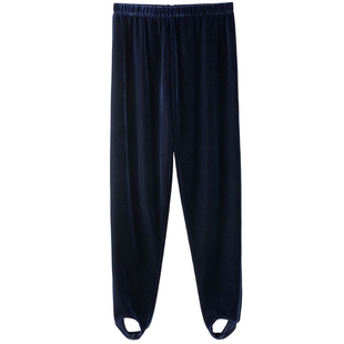 金丝绒老款式健美裤平绒顺滑踏脚裤高腰外穿打底裤踩脚舞蹈裤潮女