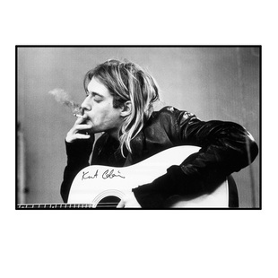 NIRVANA涅槃乐队摇滚科特柯本装饰有框挂画海报酒吧文艺墙壁朋克