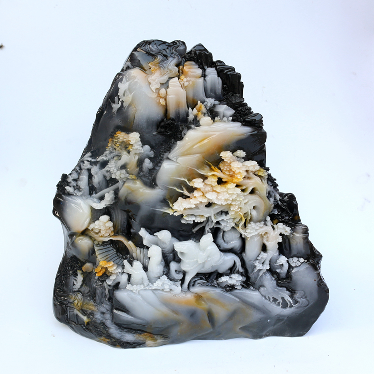 摆件天然奇石观赏大石头客厅仿寿山石雕刻天然玉器玉d石玉雕工艺