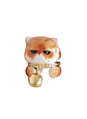 泰国铃铛猫咪喵星人动物戒指