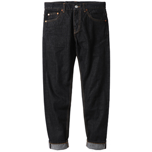 2026新款黑色男士冬款牛仔裤子直筒小脚锥形长裤美式赤耳丹宁高端