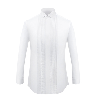 礼服衬衫男白色演出燕子翼领塔士多法式结婚婚礼男士领结新郎衬衣