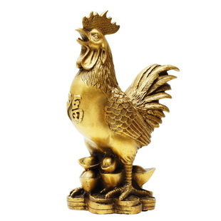 慈风阁 黄铜鸡摆件大号 金鸡公鸡元宝鸡家居客厅装饰工艺礼品摆件