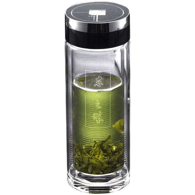 思宝东方之珠双层隔热便携玻璃杯