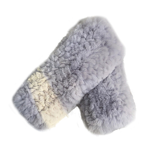 韩版獭兔毛保暖皮草手头冬季女士可爱露指 护腕半指连指弹力手套