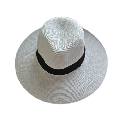 男女大宽檐黑白灰色巴拿马草帽