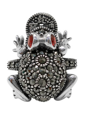 金蟾招财转运时尚风复古开口戒指