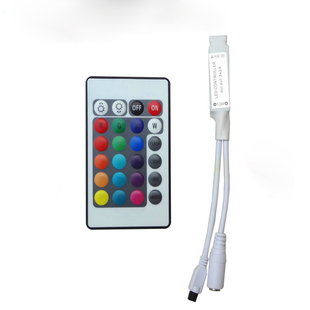 led灯带控制器RGB彩色变色跑马灯红外遥控器5v全彩24键灯条控制器