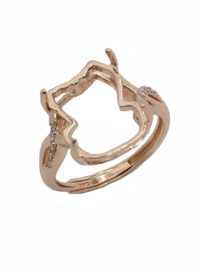 貔貅戒托s925银戒指女diy镶嵌