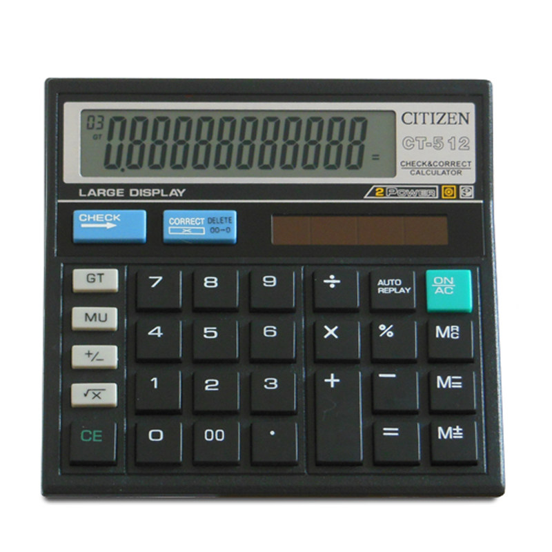 正品西铁城CT-500双电源太阳能计算机财务函数办公科学计算器包邮