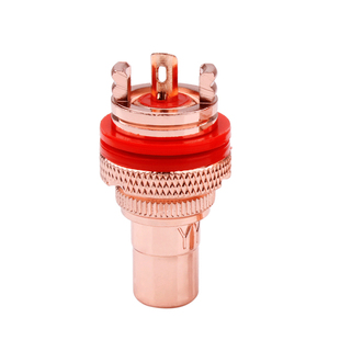 HIFI莲花插座RCA母座 紫铜镀铑镀金焊接AV功放音响音频接线端子