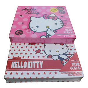 包邮新款kitty票据收纳本kt儿童 凯蒂猫门票火车车票电影票收藏册