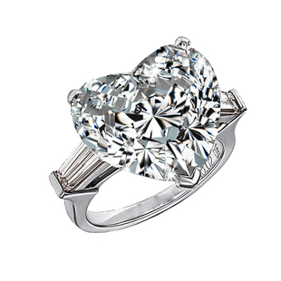 格拉夫Pt950铂金同款10克拉心形D色美国进口莫桑石戒指钻戒女刻字