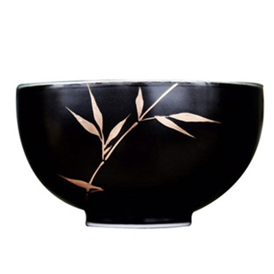 乌金釉米饭碗景德镇中式黑色特价