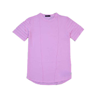 高街潮加长款褶皱圆弧恤男侃爷